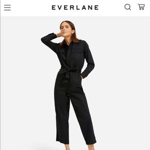 EVERLANE MODERN UTILITY JUMPSUIT | BLACK | SIZE 4